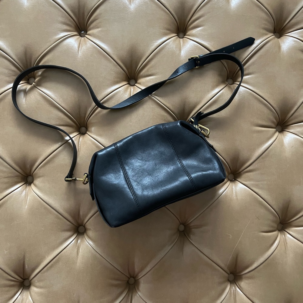 Black Leather Madewell Cross Body bag